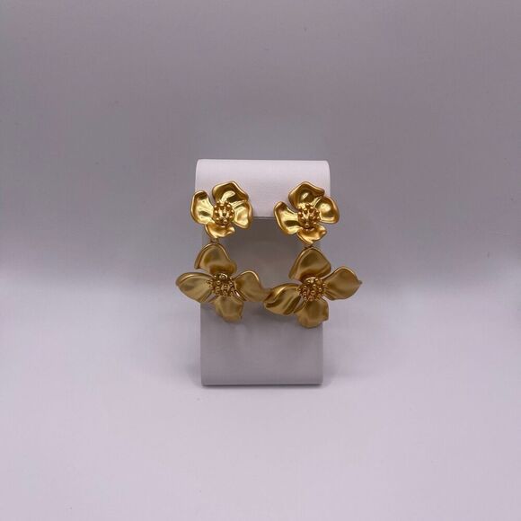House of Harlow 1960 Jewelry - House of Harlow 1960 Matte Gold Blossom Drop Earrings